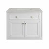 James Martin Vanities Chicago 36in Single Vanity, Glossy White w/ 3 CM Eternal Serena Top 305-V36-GW-3ESR